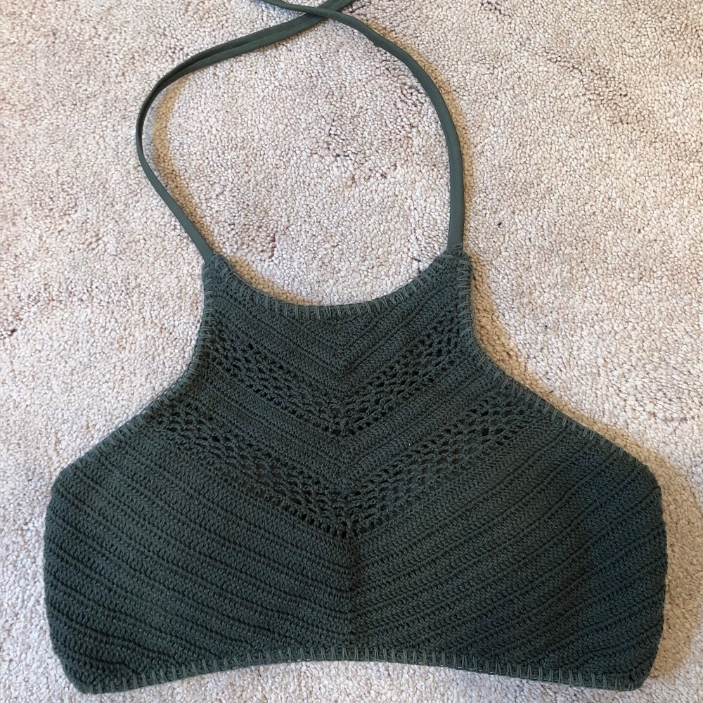 Green bathing suit top